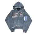 thumbnail image 3 of Chaqueta Y2K para hombre, moda urbana, parche único, chaqueta con capucha personalizada, Punk, Hip Hop, Retro, Harajuku, Sudadera con capucha holgada con cremallera, 3 of 5