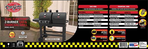 Char Griller Burner 2 Dual Charcoal Gas Grill 108 Top Reviews Char Griller Burner 2 Dual Charcoal Gas Grill