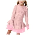 thumbnail image 1 of Splozh Robe pour Bébés Filles Tenues Printemps et Automne Filles Hiver Robe de Fête à Manches Longues Robe en Maille à Motif Rose, 18-24 Mois, 1 of 6