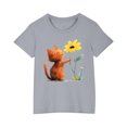 thumbnail image 2 of Rbaofujie T-Shirts Graphiques Mignons pour Filles Imprimé Lettres T-Shirts Décontractés Hauts pour Adolescentes Vêtements de Rentrée, 2 of 6