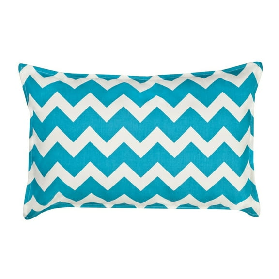 Greendale Home Fashions 22" x 14" Turquoise Chevron Cotton Canvas Decorative Pillow