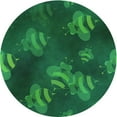 thumbnail image 1 of Ahgly Company Machine Washable Indoor Round Transitional Deep Teal Green Area Rugs, 5' Round, 1 of 7