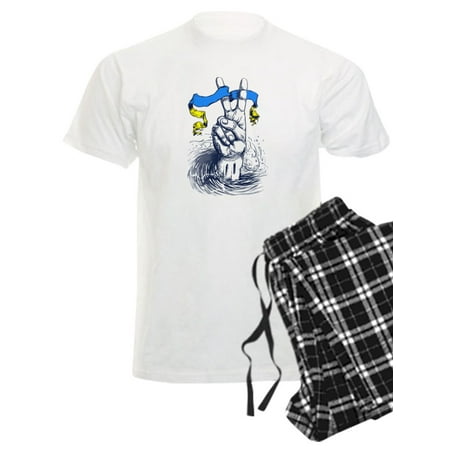 

CafePress - Pro Ukraine Support Ukrainian Flag Peace S Pajamas - Men s Light Pajamas