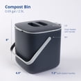 thumbnail image 2 of BLUE GINKGO Kitchen Compost Bin | Indoor Countertop Food Waste Bin with Handles | Dark Gray (0.69 gal), 2 of 7