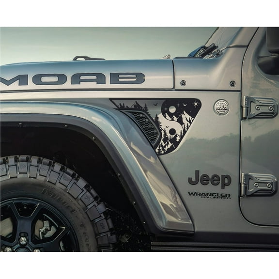 AnyStickerYouWant - Ying Yang Mountain Fender Vent Vinyl Decal Sticker Fits & Compatible with Jeep Wrangler JL/Jeep Gladiator JT 2018  Ying Yang Decal