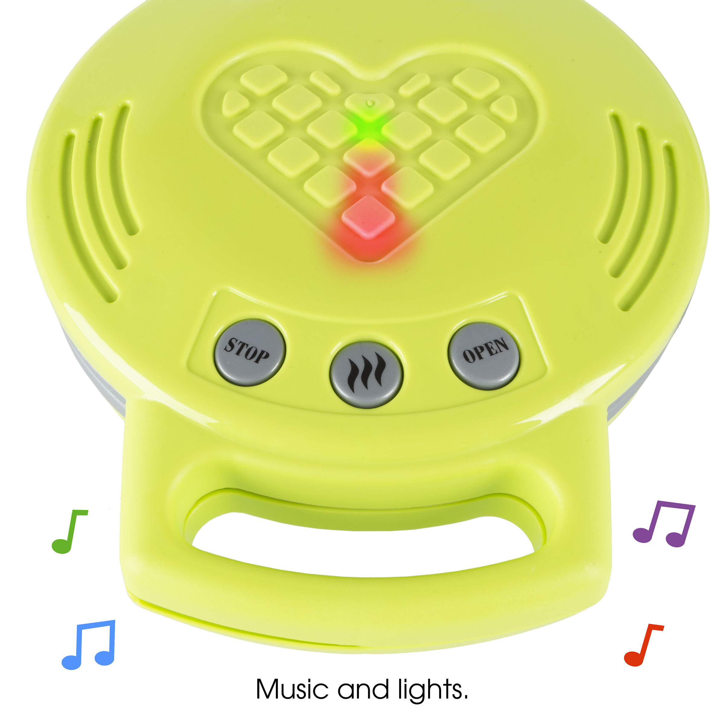 Kids Toy Waffle Iron Set with Music and Lights - Fun Pretend Play Waffle Making Kit by Hey! Play! - image 5 of 7