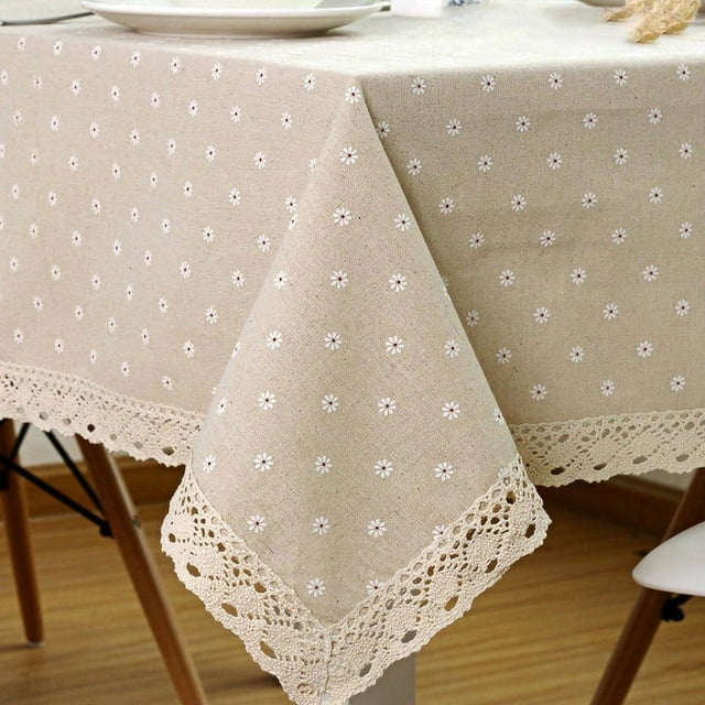 Miyuadkai Nappe Rectangulaire Simple pour Bureau, 60X60Cm, Anti-Rides, 60Cm X 60Cm, Lin et Coton