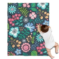 Pioneer Flower Floral Print Pattern Blanket,Comfortable Soft Flannel Throw Blanket,All Season,Warm Lightweight Blankets for Sofa Bed Couch Living Room Chair,30"x40"