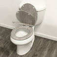 thumbnail image 4 of Home+Solutions Round Distressed Wood Decorative Toilet Seat, Gray, 4 of 10