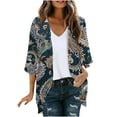 thumbnail image 3 of JURANMO Women's Cardigan Casual Lightweight 3/4 Sleeve Open Front Cardigans Kimono Comfy Shrugs 2025 Summer Beach Coverups Tops Multicolor XXXL Clearance Sales Today Sales Prime, 3 of 6