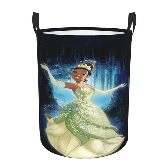 Princess Fro-g Laundry Basket with Handle Waterproof Fabric Hamper Laundry Storage Baskets Organizer Large Bins for Dirty Clothes,toys,Bathroom