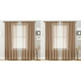 thumbnail image 3 of Cozeii Brown Sheer Voile Curtains 106x52 Inch Linen Look, Light Filtering Privacy Window Curtains for Living Room Bedroom, Airy Translucent Panel Machine Washable, 2 Pcs, 3 of 3