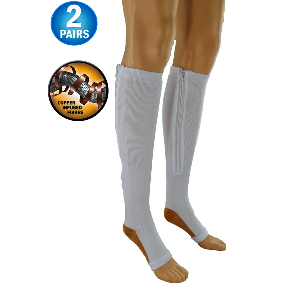 Copper Infused Zipper Compression Socks Zip Up Circulation Pressure