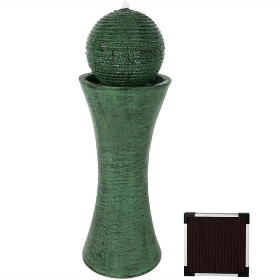 Sunnydaze Desert Spring Modern Green Polyresin Solar Fountain with Battery