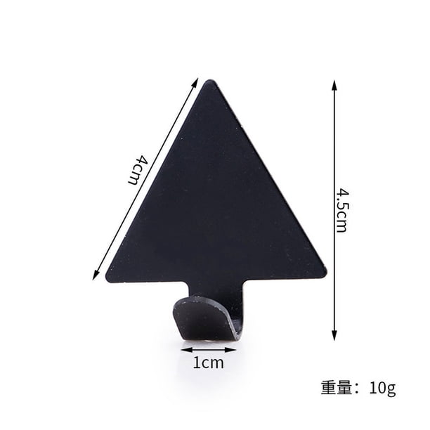 Zhuge Gancho de acero inoxidable sin perforar de 12 piezas, gancho para abrigos para puerta de baño de dormitorio, gancho para abrigos para colgar (negro, triangular)