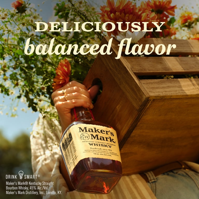 Maker's Mark, Straight Bourbon, 1.75 L Bottle, ABV 45.0% - Walmart.com