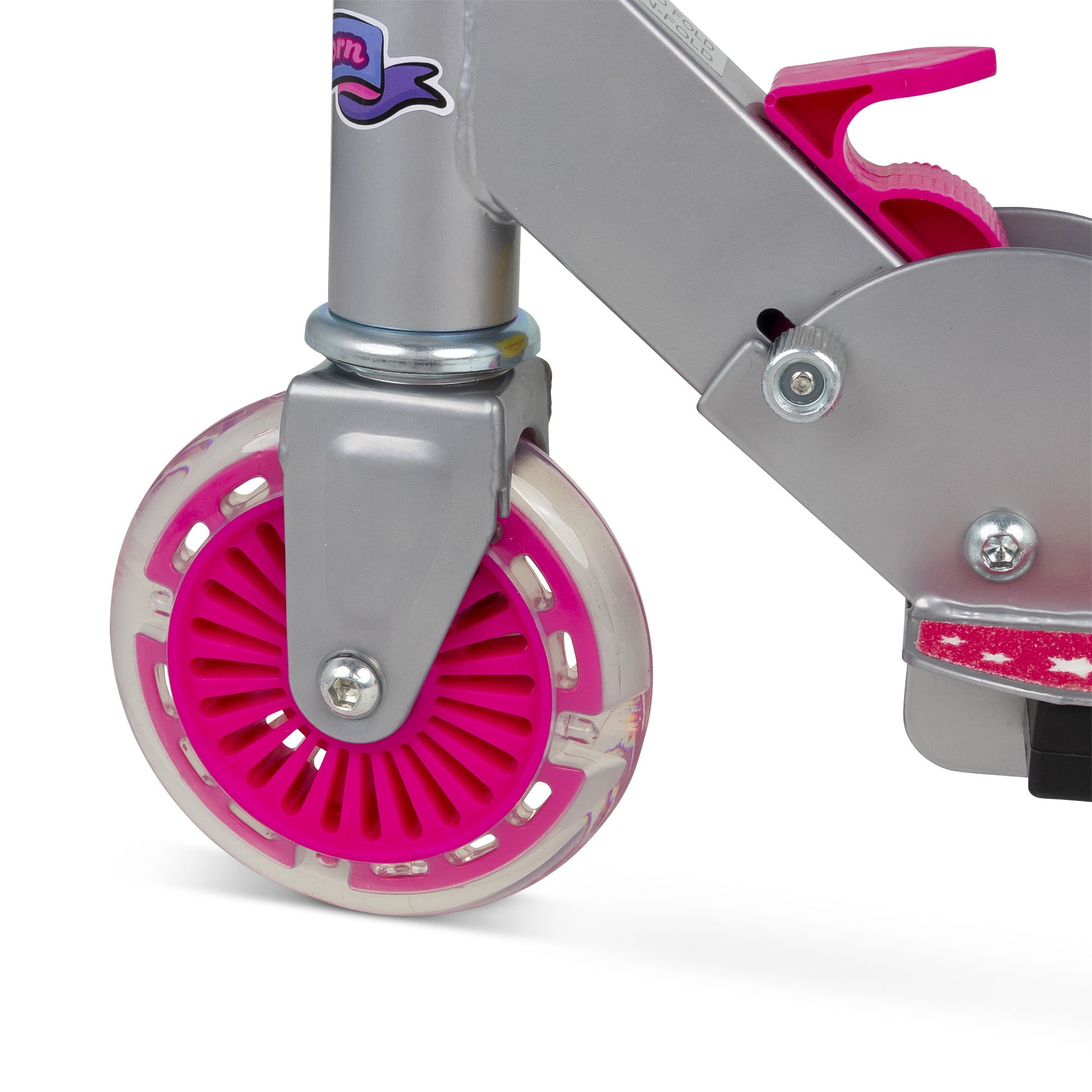 OZBOZZ Flashing Scooter, Unicorn Sparkles, Light-Up Wheels