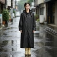 thumbnail image 4 of Thickened EVA Rain Poncho for Adults, Reusable Waterproof Raincoat with Hood, Portable Outdoor Rain Gear for Hiking Cycling Commuting, Unisex Cape-Style Rain Cape, 4 of 6