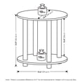 thumbnail image 3 of Furinno Turn-N-Tube Toolless Assembly Side Table, 2-Tier White Round End Table with Open Shelf, Night Stand, Bedside Table, for Living Room, Bedroom, Light Marble, 3 of 5