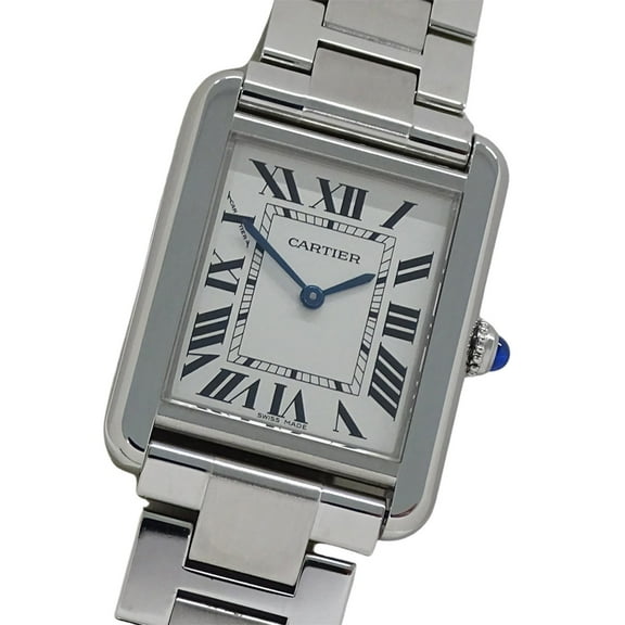 Pre-Owned Cartier Tank Solo SM Quartz Watch for Women, Stainless Steel, Silver,... (Good)