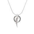 thumbnail image 2 of Delight Jewelry Silvertone Large Clear Crystal Lightning Bolt Silvertone Grandmother Ring Charm Necklace, 18", 2 of 4