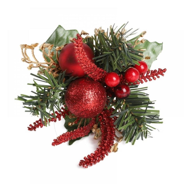 MesaSe Ensemble de 5 Pcs Pics aux Baies – Verdure de Noël Pointe de Neige Pomme de Pin Baies Rouges Sprays Floraux Tiges Flexibles Pliables – DIY pour Artisanat Saisonnier Décoration Festive de Fête