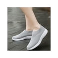 thumbnail image 3 of SIMANLAN Slip On Sneakers Women White Fashion Shoes Wide Width Mesh Knit Walking Non Slip Shoes  Gray 6.5, 3 of 6