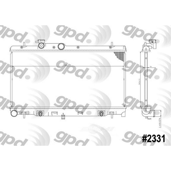 Global Parts Distributors 2331C Radiator Fits select: 2000-2004 SUBARU LEGACY, 2003-2006 SUBARU BAJA