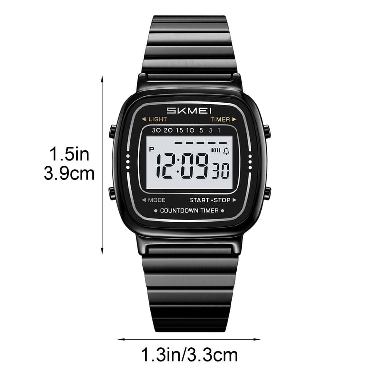 Digital Watch with Stopwatch, Alarm, Stainless Steel Bracelet RuiJiao Water Resistant Multifunction Digital Watch  main image 3
