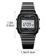 thumbnail image 3 of Reloj de pulsera digital con banda de acero inoxidable, resistente al agua hasta 30 m, estilo vintage, alarma, fecha, pantalla retroiluminada para hombres y mujeres., 3 of 9