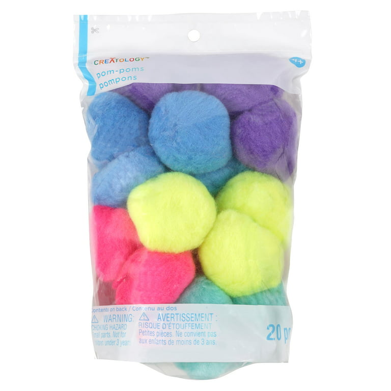 Pom Poms Bright Variety of Colors, 0.50 to 2 Inch, Value Pack of