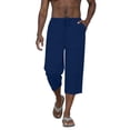 thumbnail image 1 of Pantalones Casuales Ligeros de Ajuste Suelto para Hombres, Cintura Elástica de Color Sólido Transpirable para Primavera Verano, 1 of 8