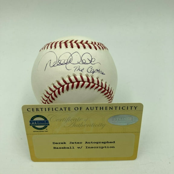 Derek Jeter "The Captain" Signed Inscribed Major League Baseball Steiner COA