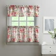 thumbnail image 2 of 3 PCS Farmhouse Kitchen Curtains Set - Cute Pig Print Tier & Valance, Watercolor Animal Cartoon Design, Semi-Sheer Rod Pocket Window Panels (54x18 + 2x27.5x24 Inch), 2 of 4