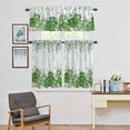 thumbnail image 5 of Kitchen Tier and Valance Curtains Set,Shamrock St. Patrick''s Day 3 Piece Rod Pocket Curtain Valances Short Drapes Gradient Green Eucalyptus Window Tiers for Bedroom Bathroom Decor, 5 of 8