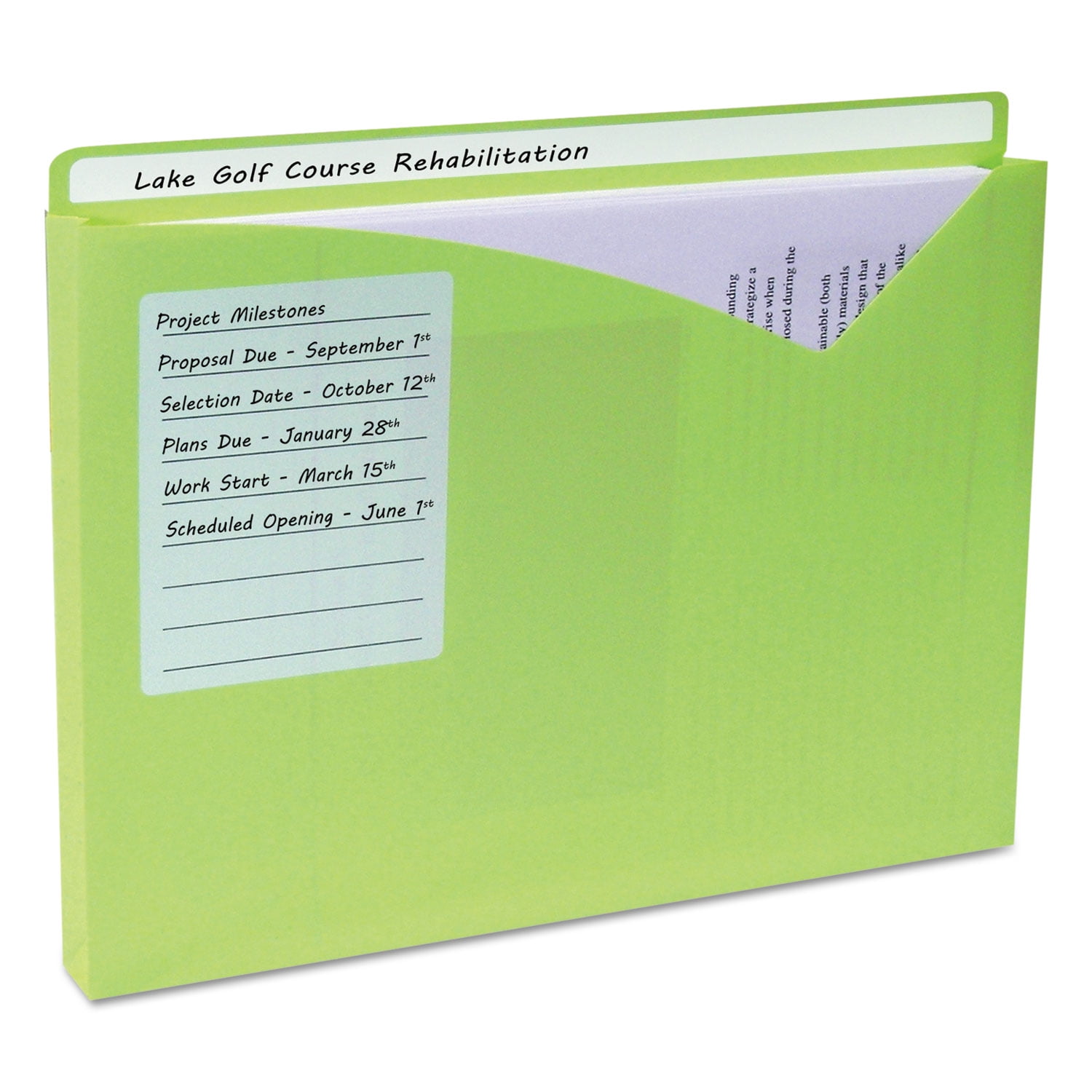 C-Line Write-On Poly File Jackets, Straight Tab, Letter Size