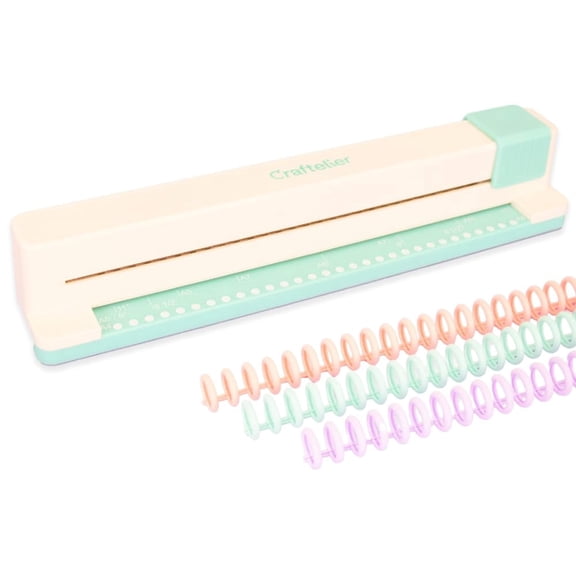 Craftelier 30 Hole Paper Punch 5 Sheets Punched Binding Machine with 6 Spines, Assorted Colors