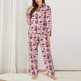 thumbnail image 2 of Salouo 2336109497 Pattern Women's Pajamas Set Long Sleeve Button Down Sleepwear Soft Pj Lounge Sets for women 2 Piece Pjs Set with Long Pants-X-Large, 2 of 7