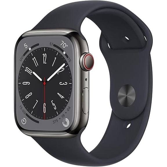 Restored Apple Watch Series 9 (GPS, 41mm) - Graphite Stainless Steel Case - Midnight Sport Band (Refurbished)