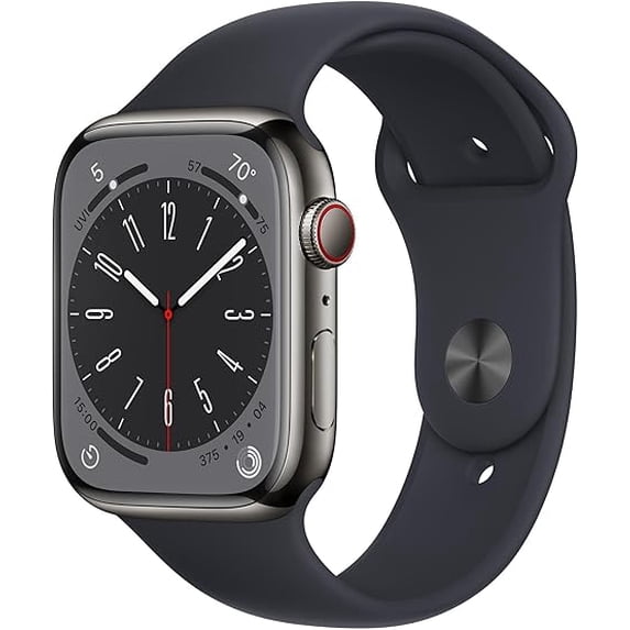Restored Apple Watch Series 9 (GPS, 41mm) Graphite Stainless Steel Case with Midnight Sport Band