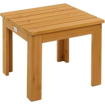 SLSRFD Outdoor Adirondack Side Table, 18" Square Wooden Patio End Table, Heavy Duty Coffee Table for Porch, Garden, Balcony, Backyard, Poolside,Natural
