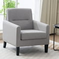 thumbnail image 2 of Fabric Accent Chair with Backrest Thick Cushion, Modern Single Sofa Armchair for Living Room Bedroom (1PCS, Light Gray), 2 of 10