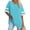 Sky blue, variant on Striped Womens Oversized Tshirts V Neck Tee Shirts Half Sleeve Loose Fit T Shirt Cotton Tunic Tops