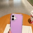 thumbnail image 7 of 2-Layer Phone Case for iPhone 16, Military-Grade Protection, Luxury Shockproof Slim Thin Lightweight Anti-Scratch, PC + TPU Material, 2 In 1 Translucent Case for iPhone 16, Purple, 7 of 7