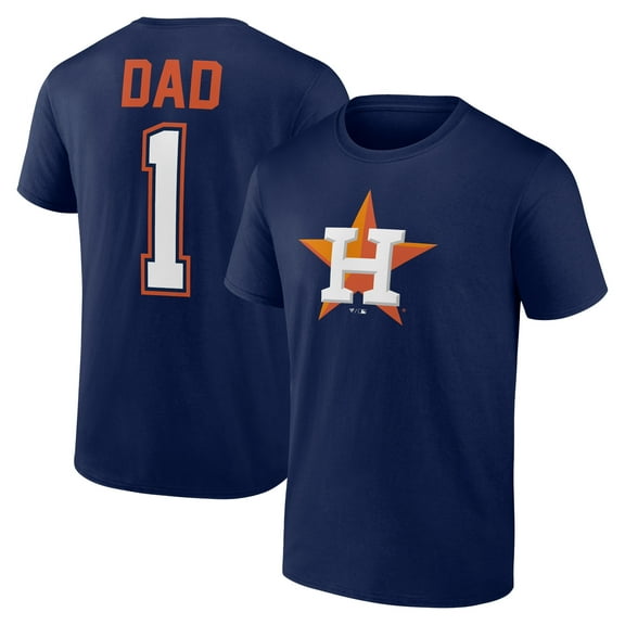 Men's Navy Houston Astros Father's Day #1 Dad T-Shirt