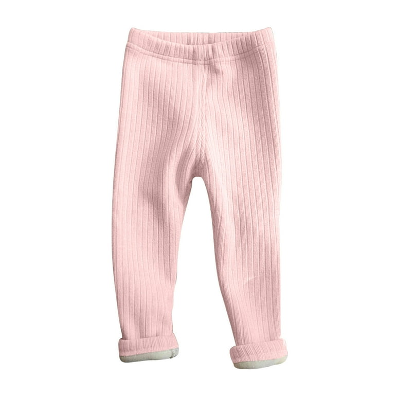 uublik Toddler Girls Leggings Pink Fleece Lined Pants Warm Cozy
