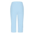 thumbnail image 6 of Audhol Capri Leggings for Women, Leggings for Women Summer High Waist Pant Knee Length Slim Fit Yoga Cropped Trouser Yoga Pants Blue2 S, 6 of 6