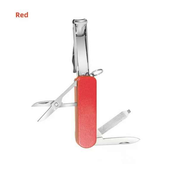 5-In-1 Keychain Nail Clipper Kit Manicure Tools Multi-purpose Folding with Nail Clipper Scissors Tweezers Multifunctional