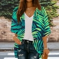 thumbnail image 2 of DeHolifer Cardigan for Women Kimono Beach Cover Up Floral Summer Tops Loose Capes Green XL, 2 of 7