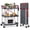 Gray + Red, variant on COZONY 3 Tiers Foldable Alloy Utility Cart, Portable Folding Service Cart with Wheels, Ideal Organizer for Kitchen, Laundry Room, Office, Gray + Red